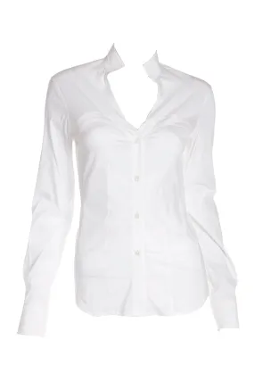 2004 Yves Saint Laurent by Tom Ford White Blouse w/ Faux Corset Detail