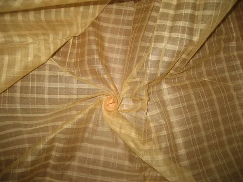 Beigeish Nude color Cotton Organdy Plaids~Width 44&quot;