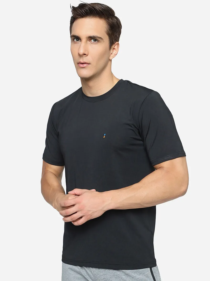 Black Solid Slim Fit T-Shirt | Jade Play