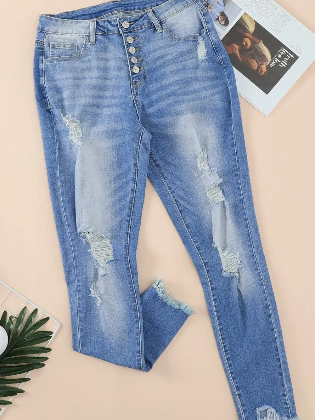 Blue Distressed Jeans