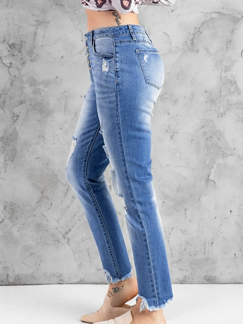 Blue Distressed Jeans