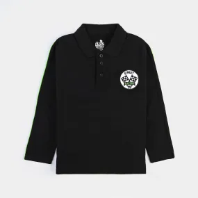 Boys Cotton PK Polo Street Racer-Jet Black