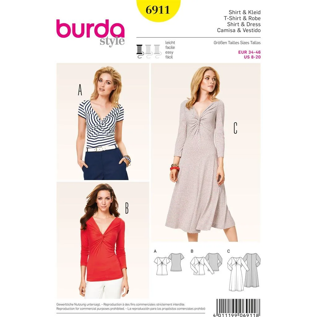 Burda B6911 Burda Style Dresses  Sewing Pattern