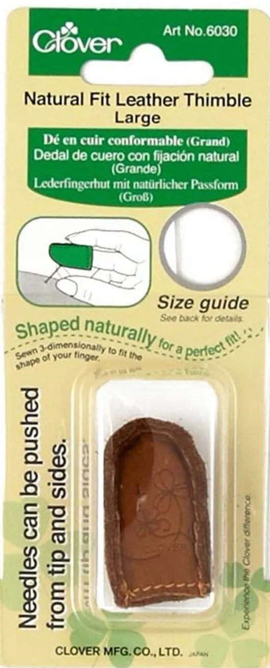 Clover Natural Fit Leather Thimble - Large