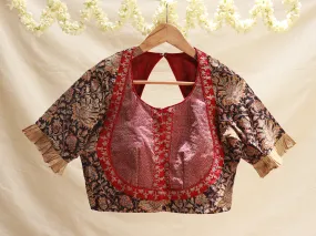 Cotton, Kalamkari, Embroidery blouse