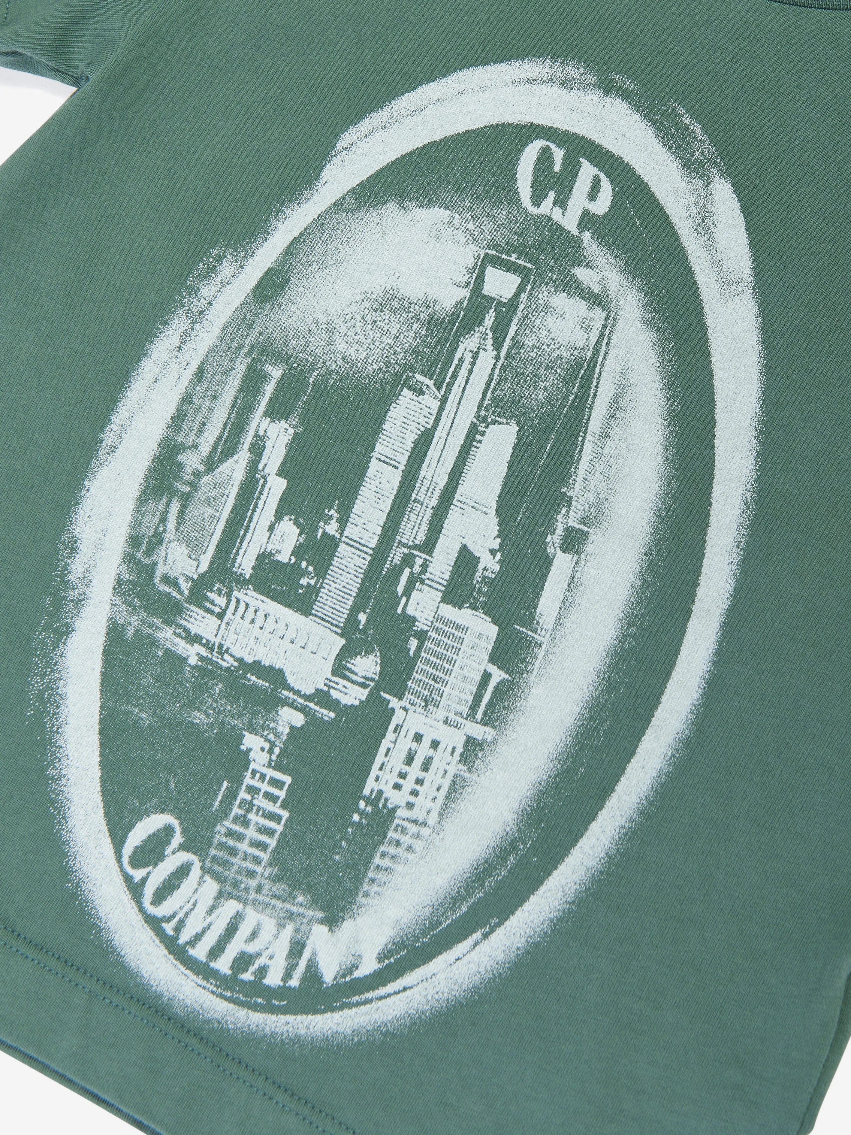 C.P. Company Boys Graphic Print T-Shirt in Green