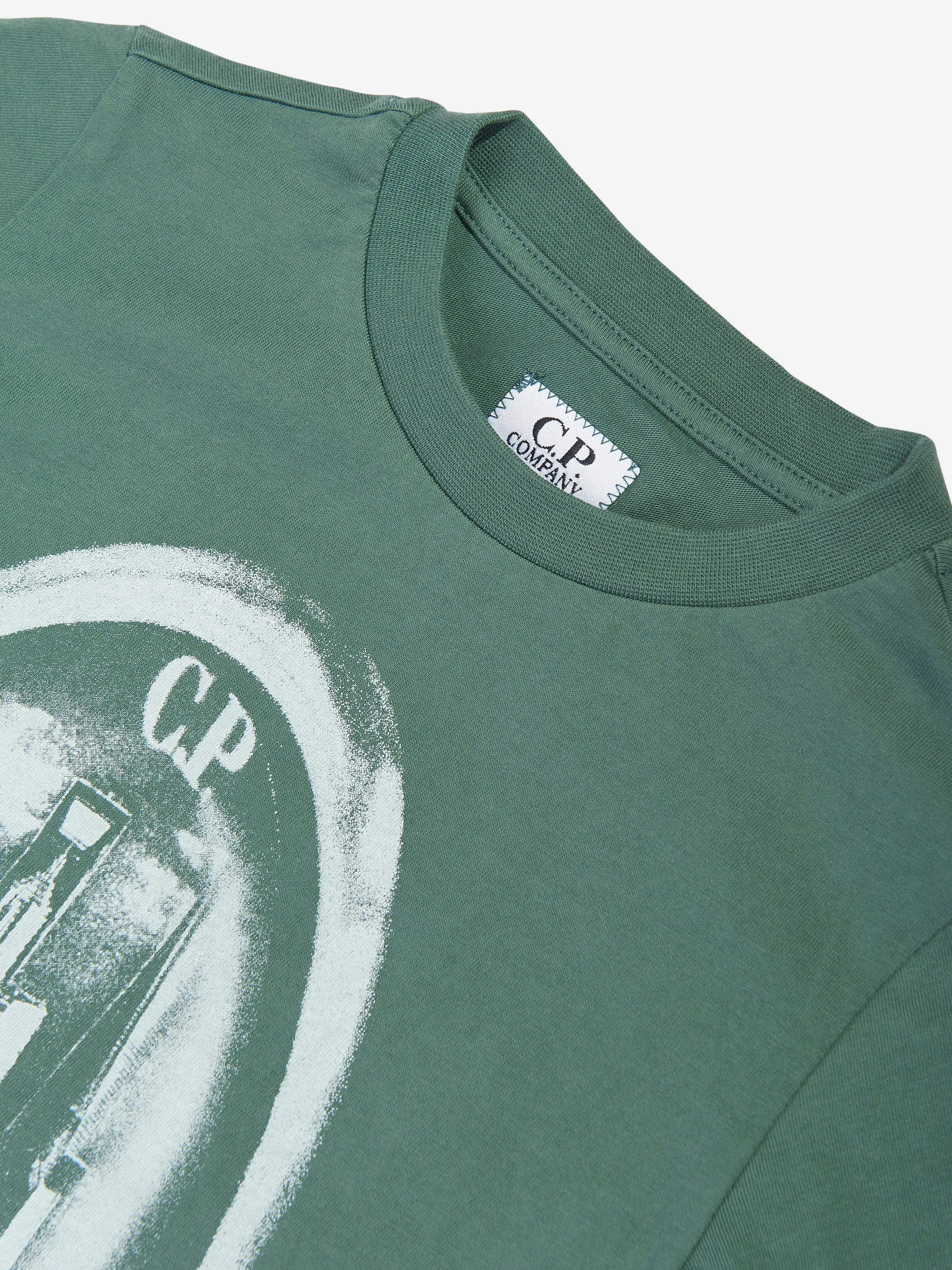 C.P. Company Boys Graphic Print T-Shirt in Green