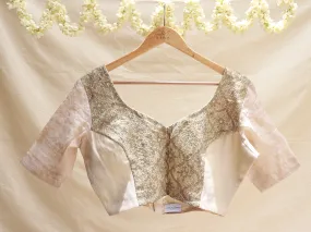 Cream, Tissue, Hand embroidery blouse