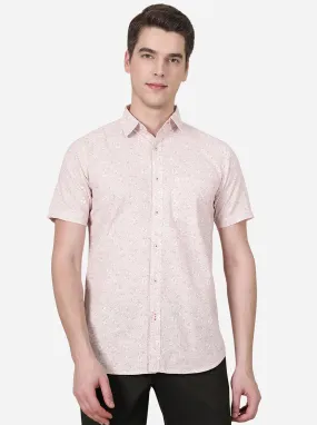 Credle Pink Printed Slim Fit Semi Casual Shirt | JadeBlue