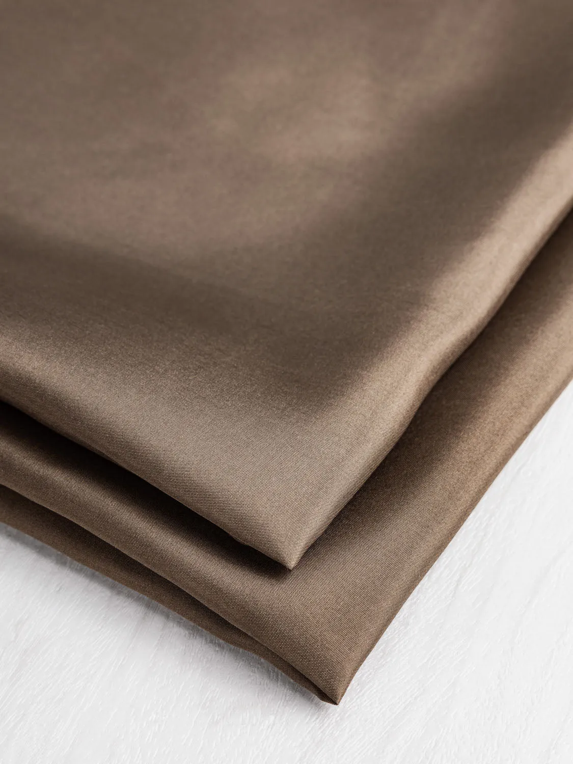 Designer Habotai Silk Deadstock - Mocha - Swatch