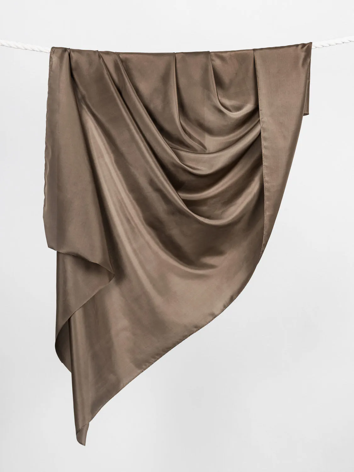 Designer Habotai Silk Deadstock - Mocha - Swatch