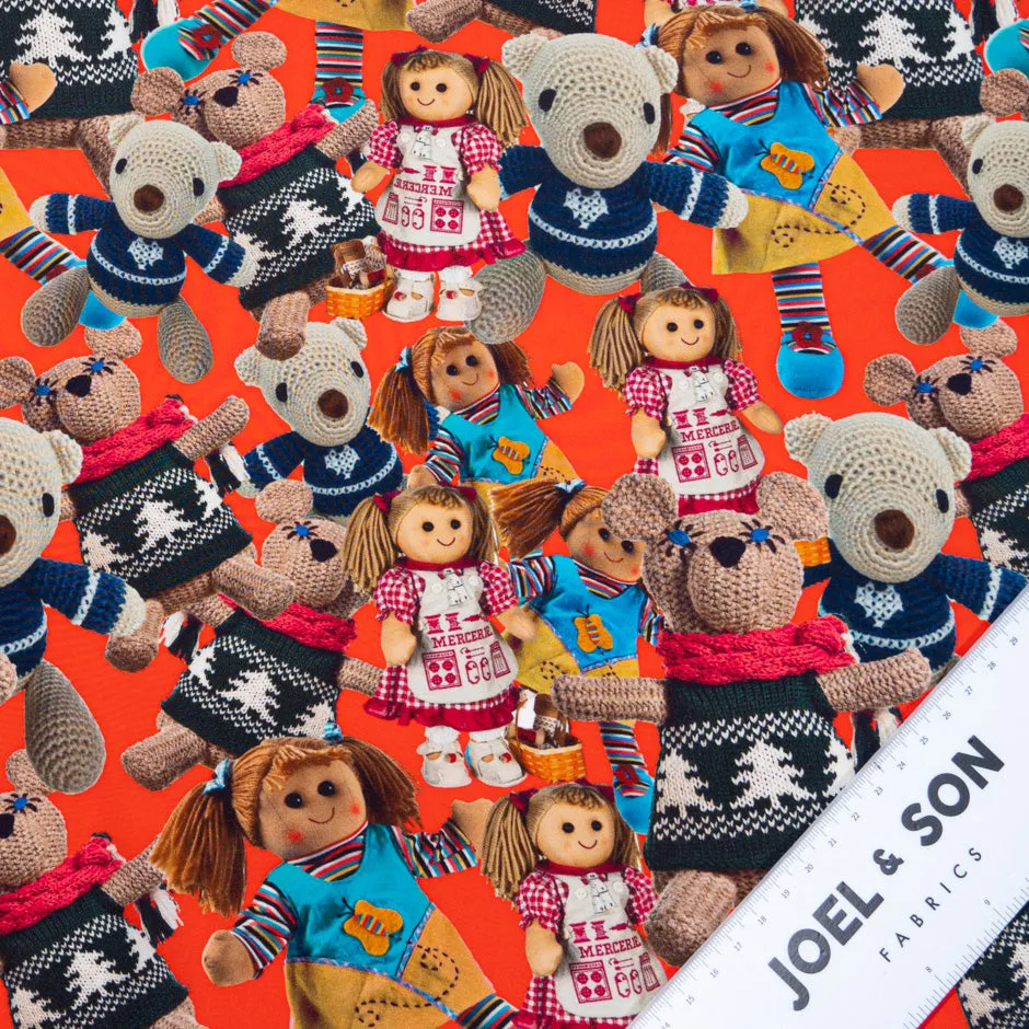 Dolls & Teddy Bears Printed Pure Silk