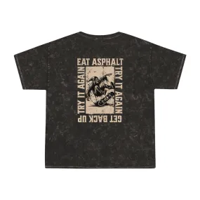 Eat Asphalt Get Up Try Again Mineral Washed Skateboard T-Shirt