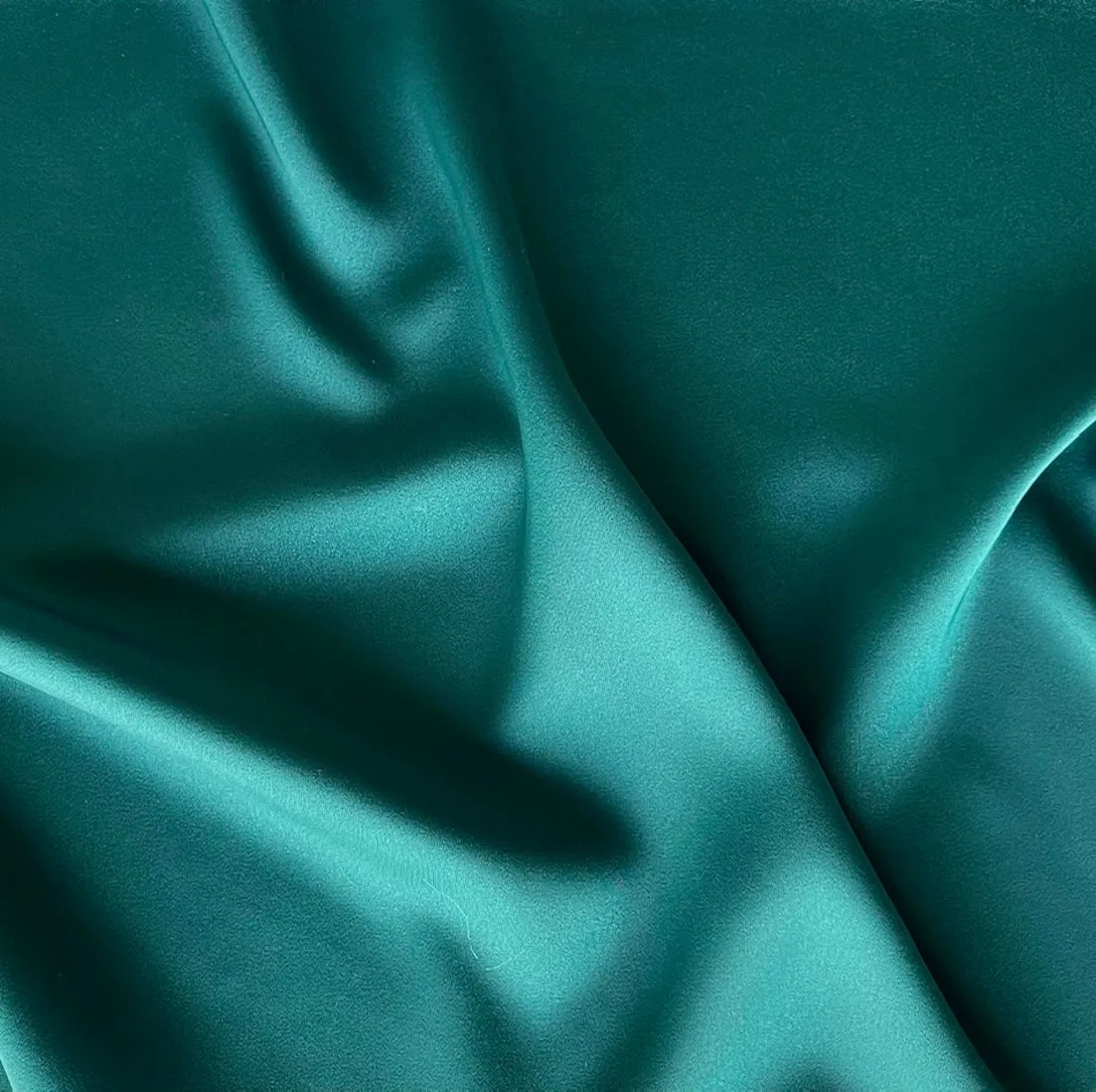 Egyptian Teal Green Stretch Polyester Duchess Satin (Made in Korea)