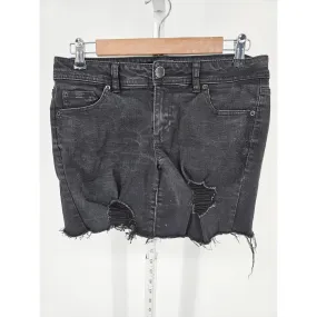 Fashion Nova Juniors Sz 9 Black Jean Distressed Mini Skirt