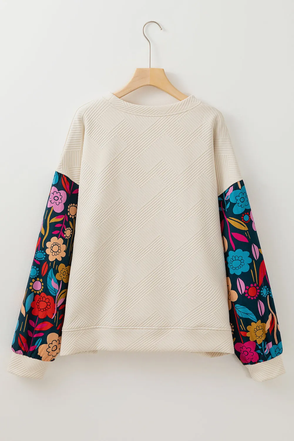 Floral Patchwork Plus Size Pullover Top