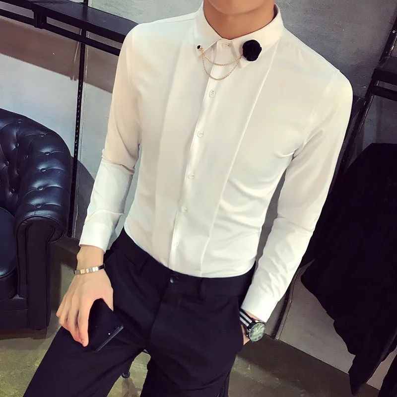 High Quality Tuxedo Shirt Men