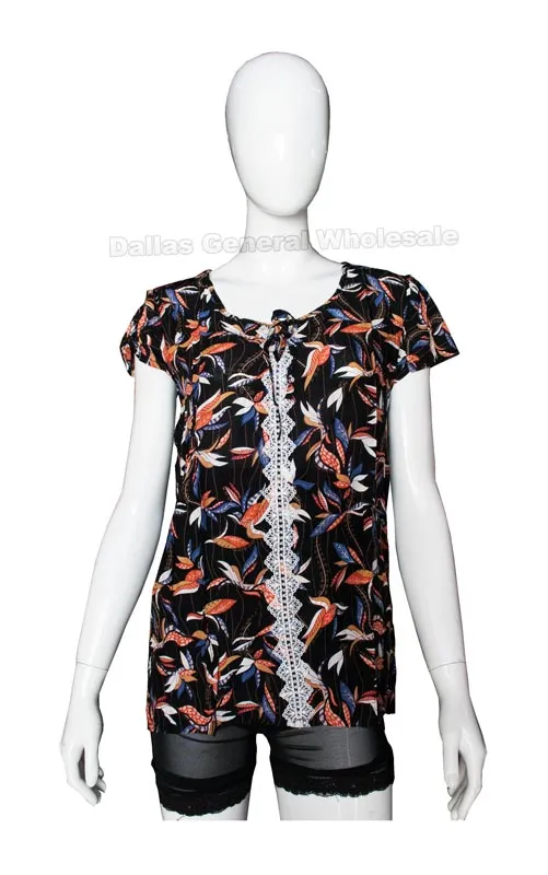 Ladies Casual Printed Blouses Wholesale