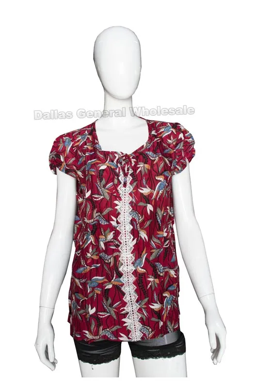 Ladies Casual Printed Blouses Wholesale