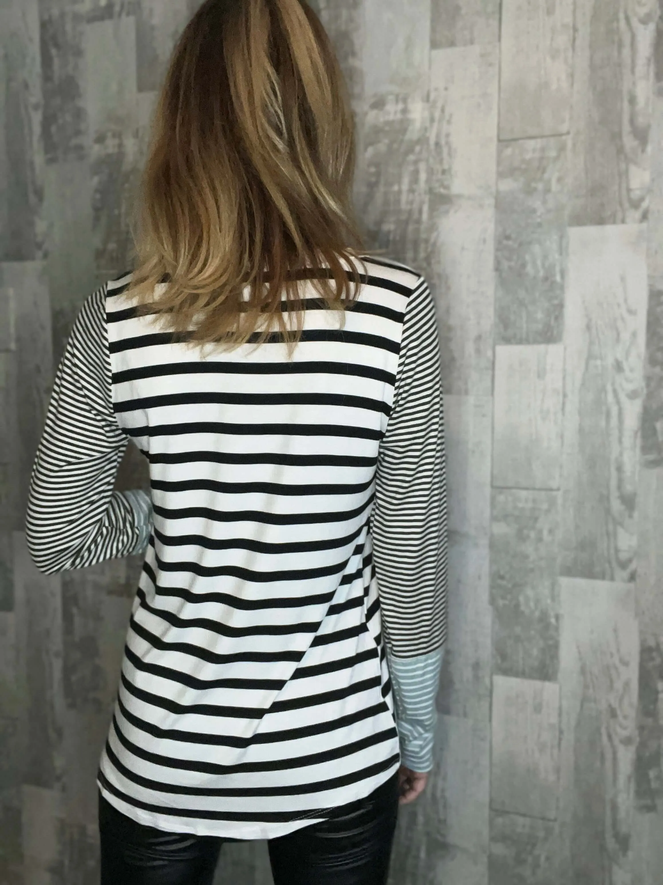 Look No Further Stripe Henley Top