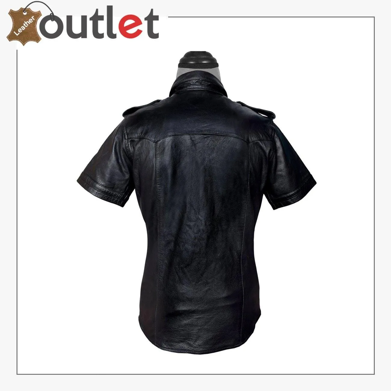 Men Very Hot Genuine Sheep Premium leather Police Shirt