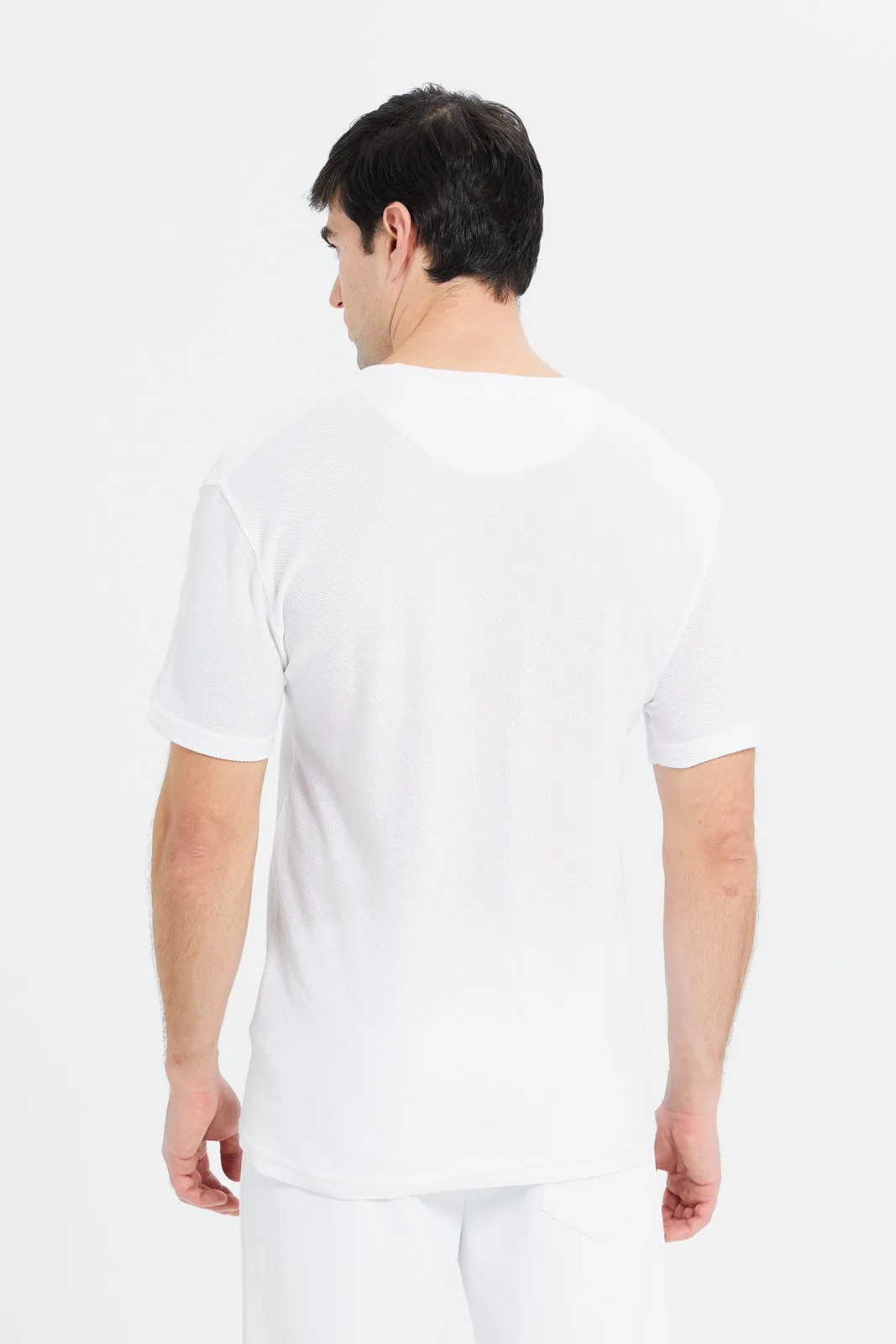 Men White Printed T-Shirt