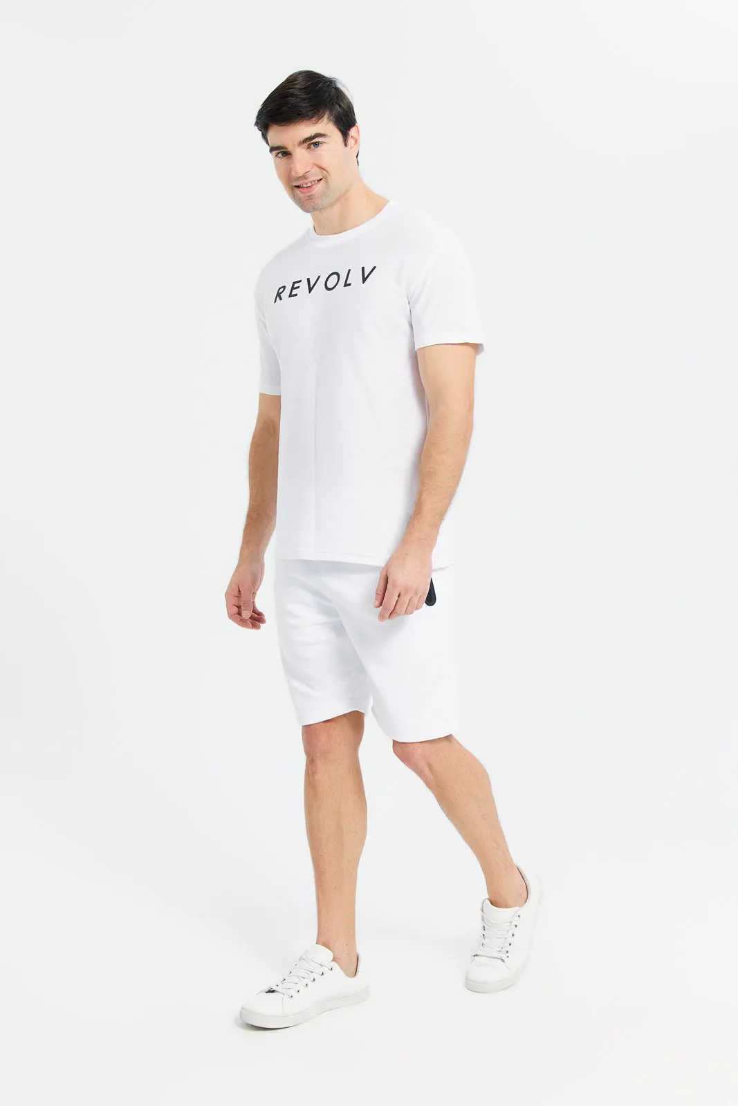 Men White Printed T-Shirt