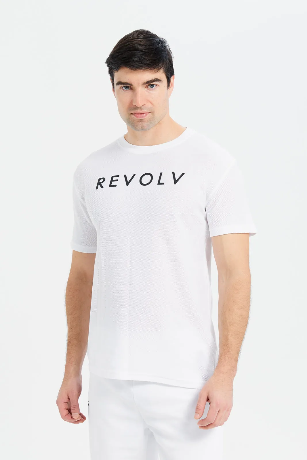 Men White Printed T-Shirt