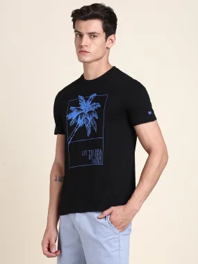 Men's Black Print T-shirt