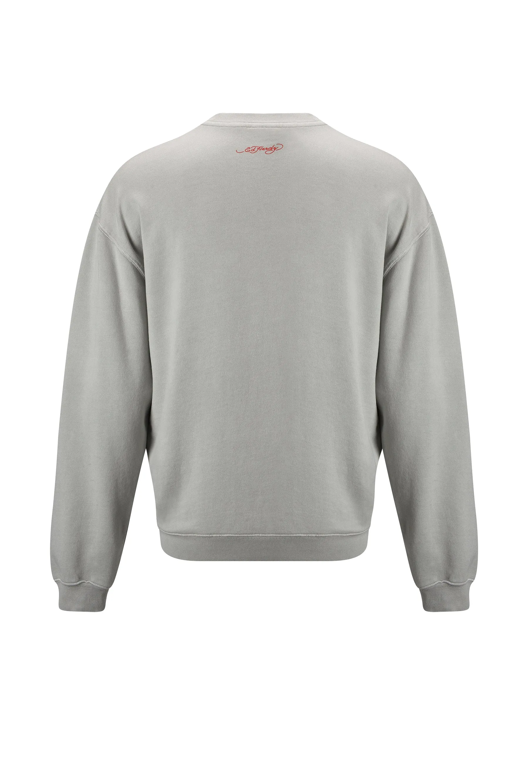 Mens Love Kill Slowly Graphic Crew Neck Sweatshirt - Grey