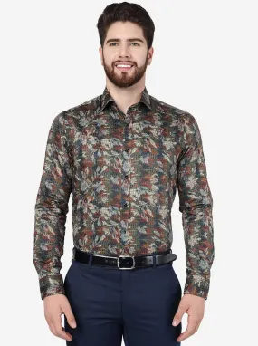 Multicolour Printed Slim Fit Party Wear Shirt | JB Studio