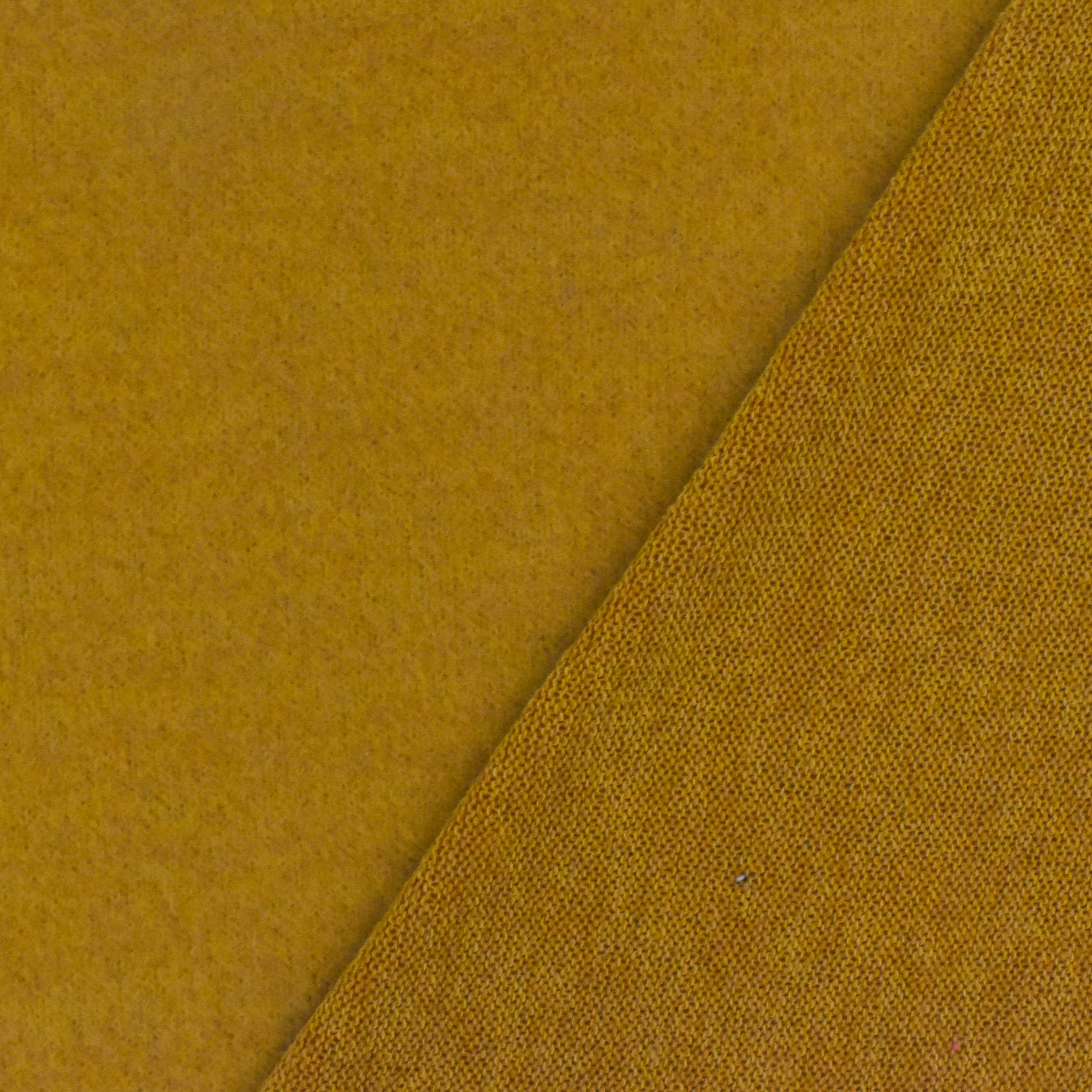 Mustard Yellow Solid Stretch Polyester Brushed-Face Jersey Knit Fabric