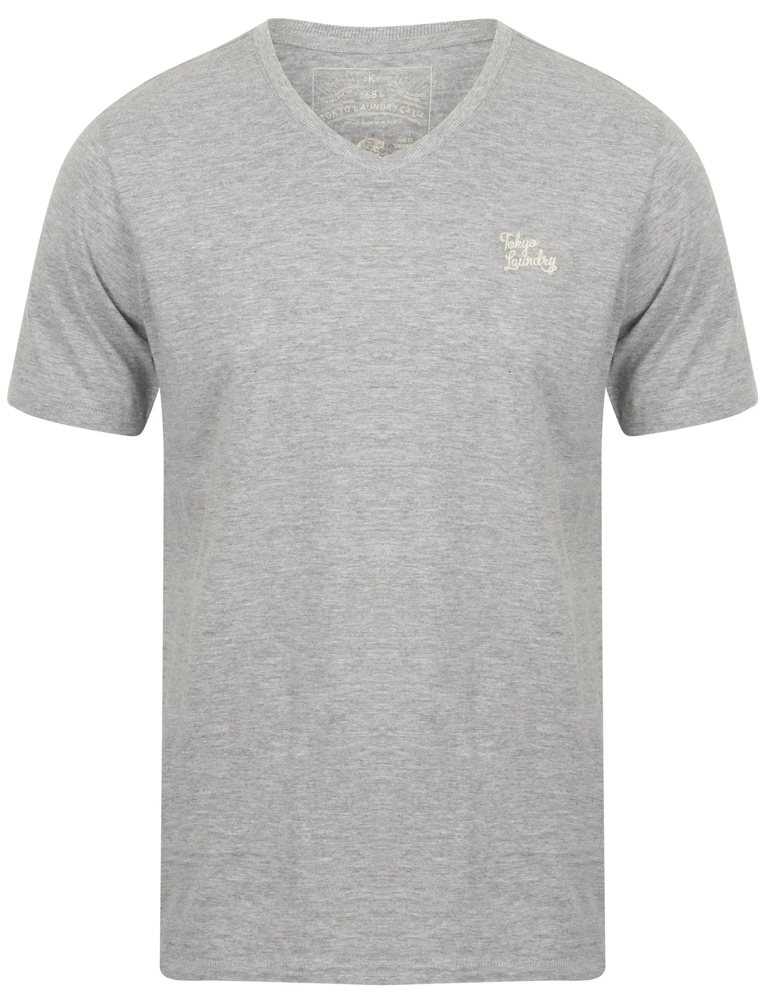 Nousu (3 Pack) V Neck Cotton T-Shirts In White / Light Grey Marl / Dark Navy - Tokyo Laundry