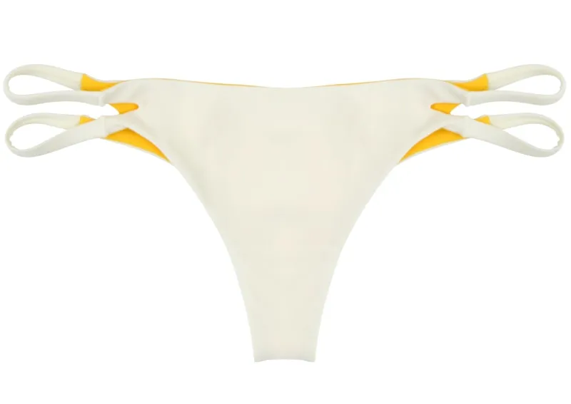 Olivia Reversible Skimpy Bikini Bottom (Sun/Ivory)