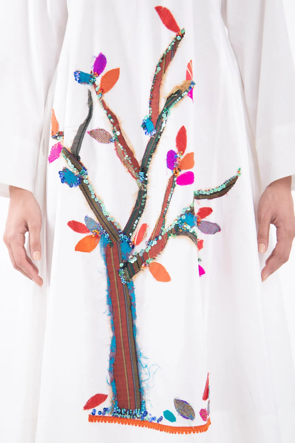 One-Of-A-Kind Nousayba Hand Embroidered Tree Dress