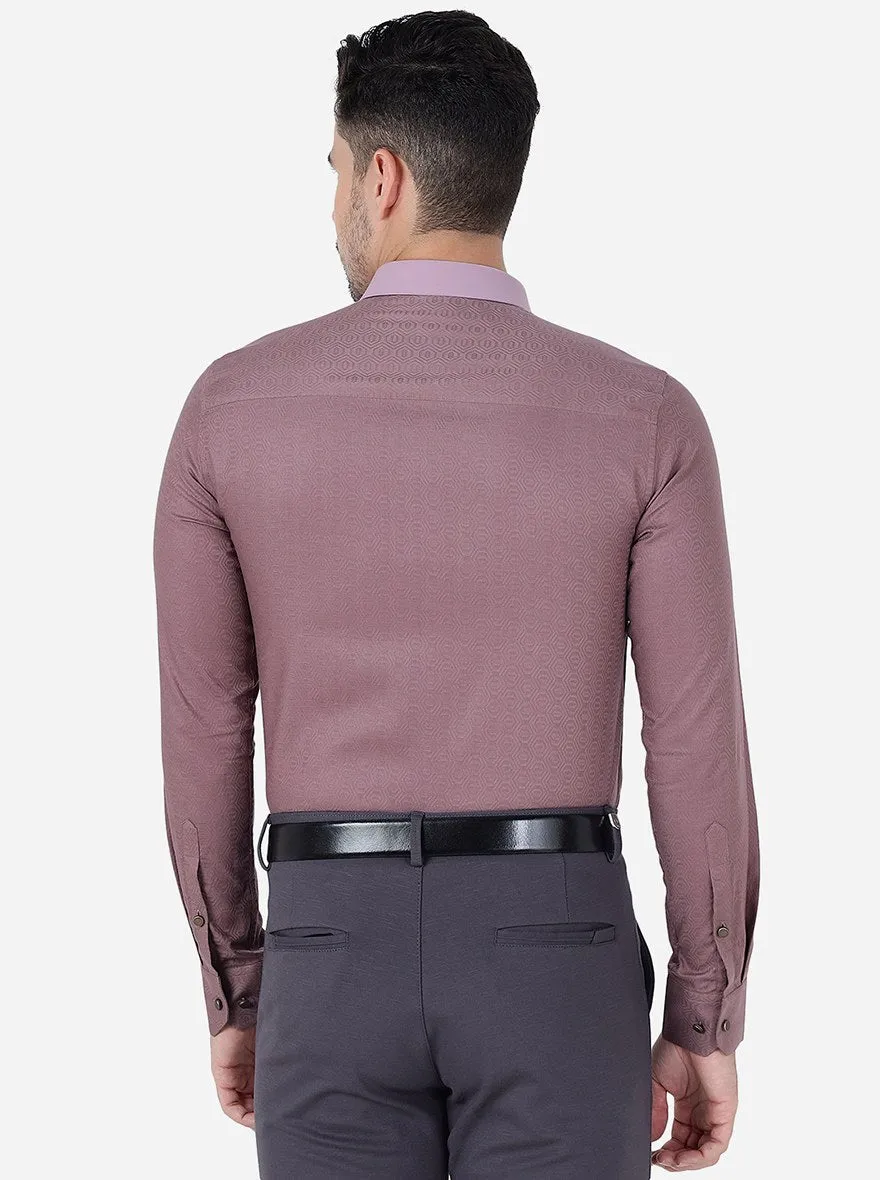 Onion Pink Solid Slim Fit Party Wear Shirt | JB Studio