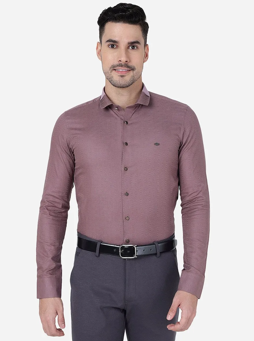 Onion Pink Solid Slim Fit Party Wear Shirt | JB Studio