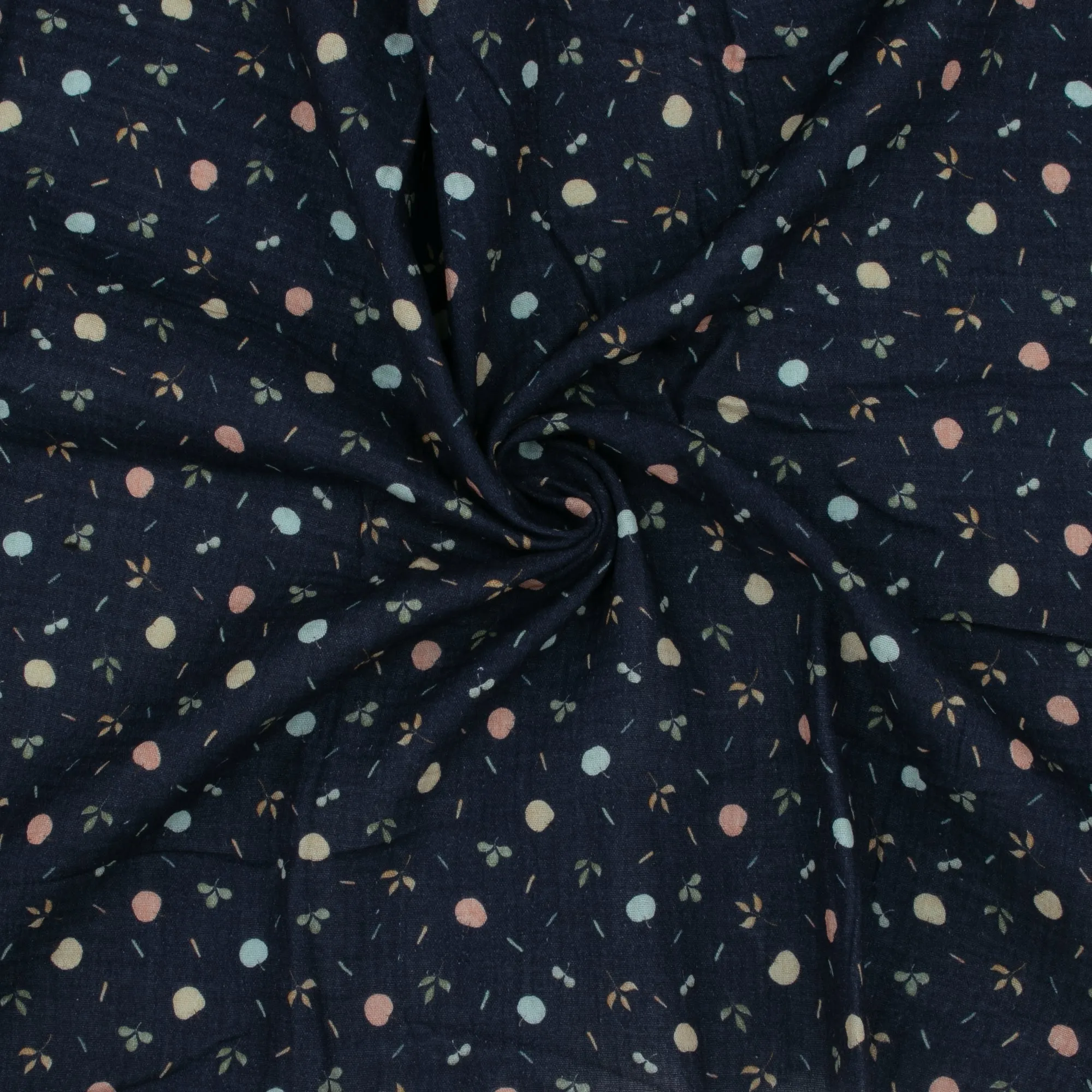 Organic Cotton - GOTS - Fruits - Navy