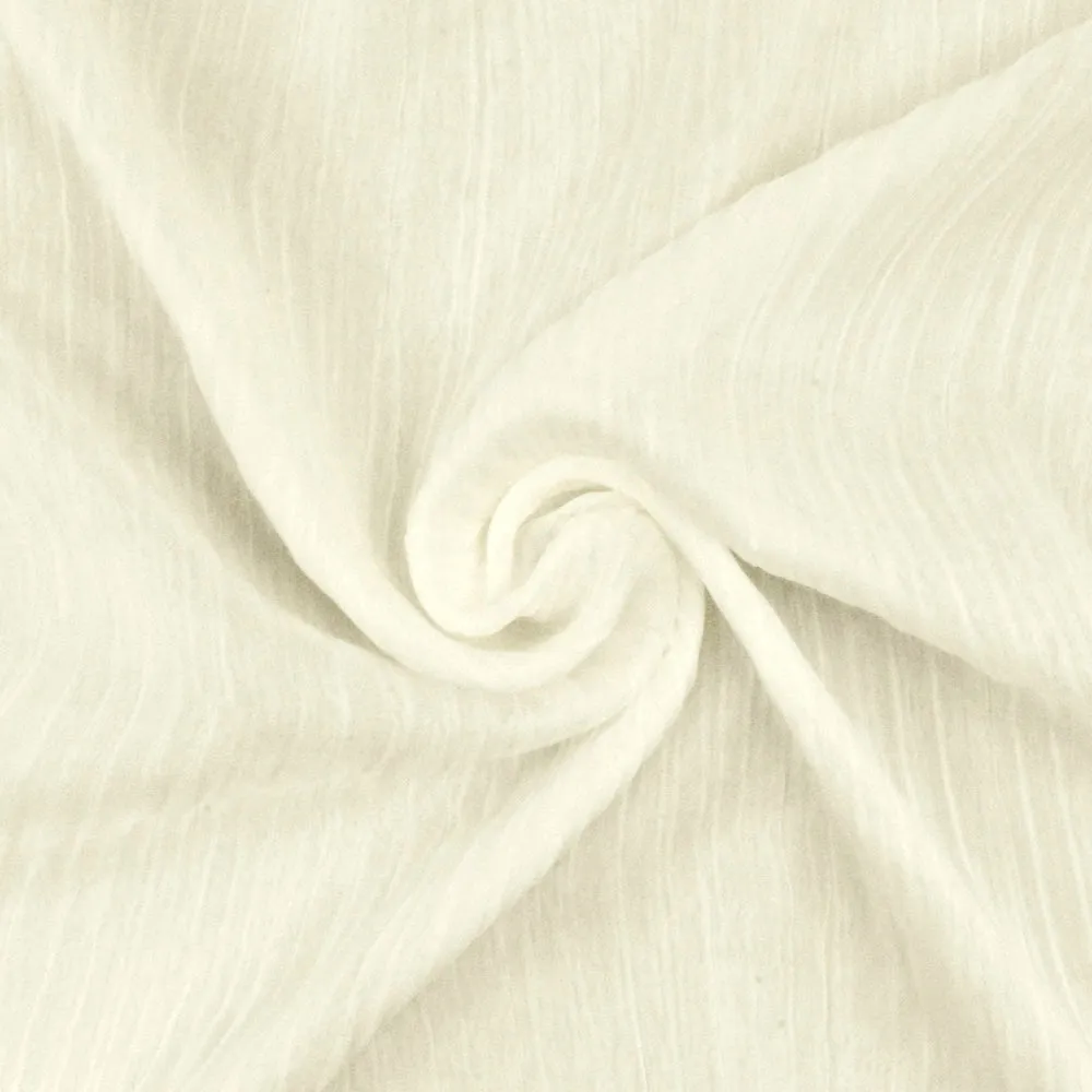 Paint Ivory Crinkle Nylon Double Weave Woven Fabric