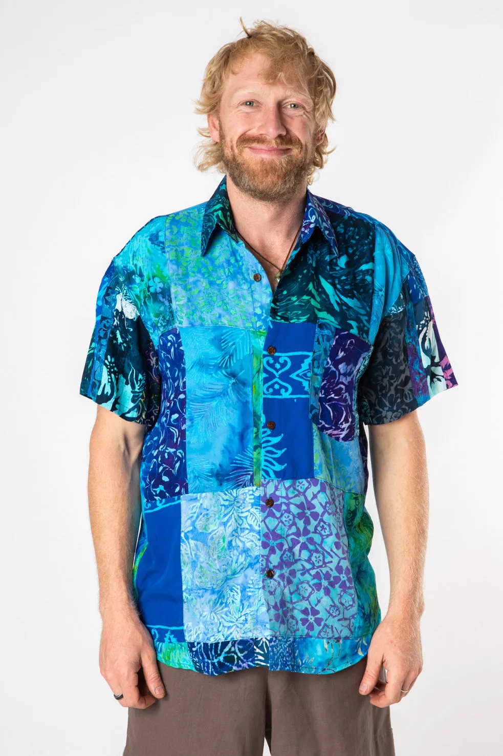 Patchwork Party Batik Button Up Shirt