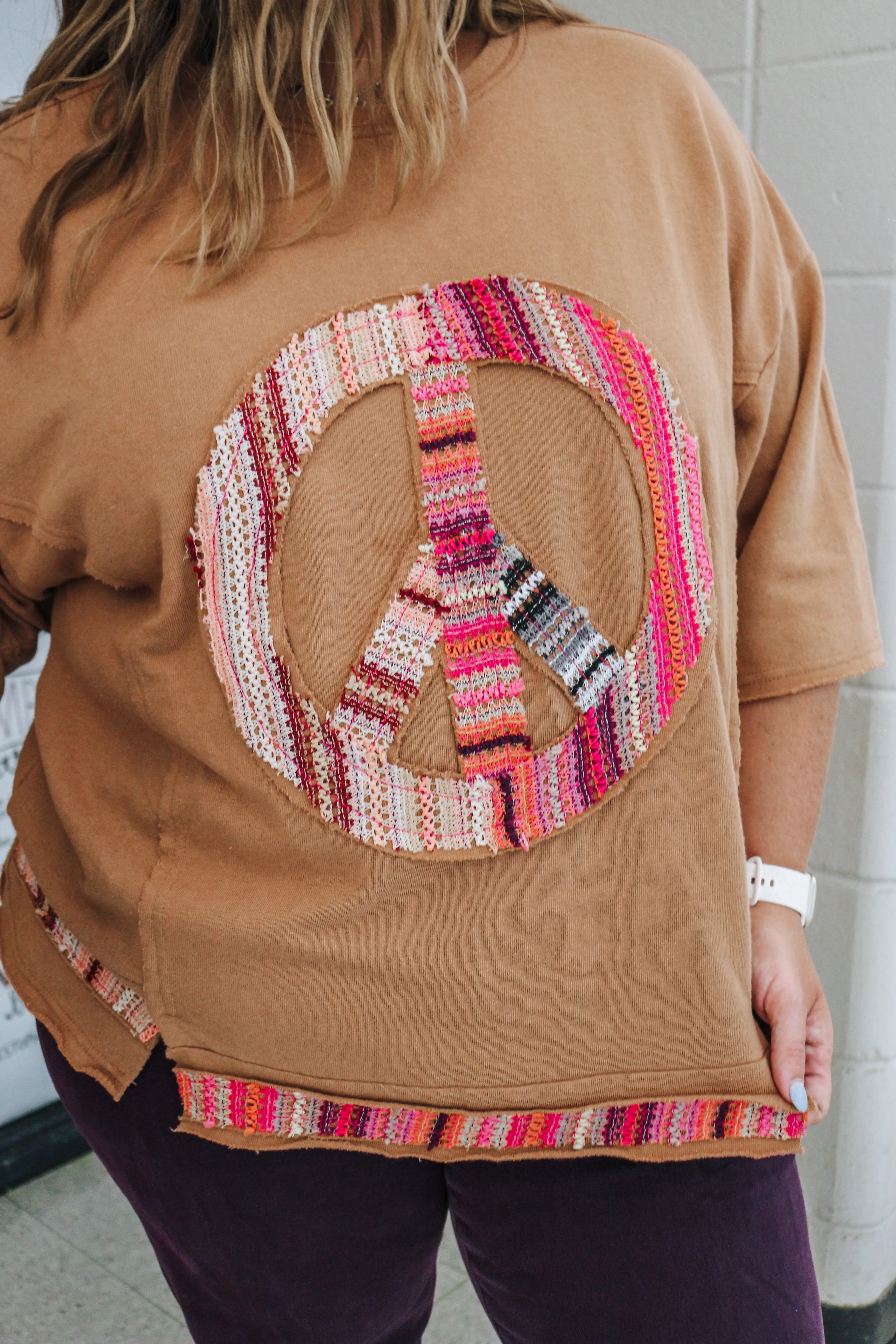 Peacemaker Carmel Patchwork Peace Sign Top