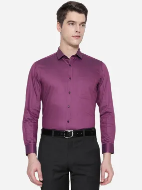 Purple Solid Slim Fit Party Wear Shirt | Greenfibre