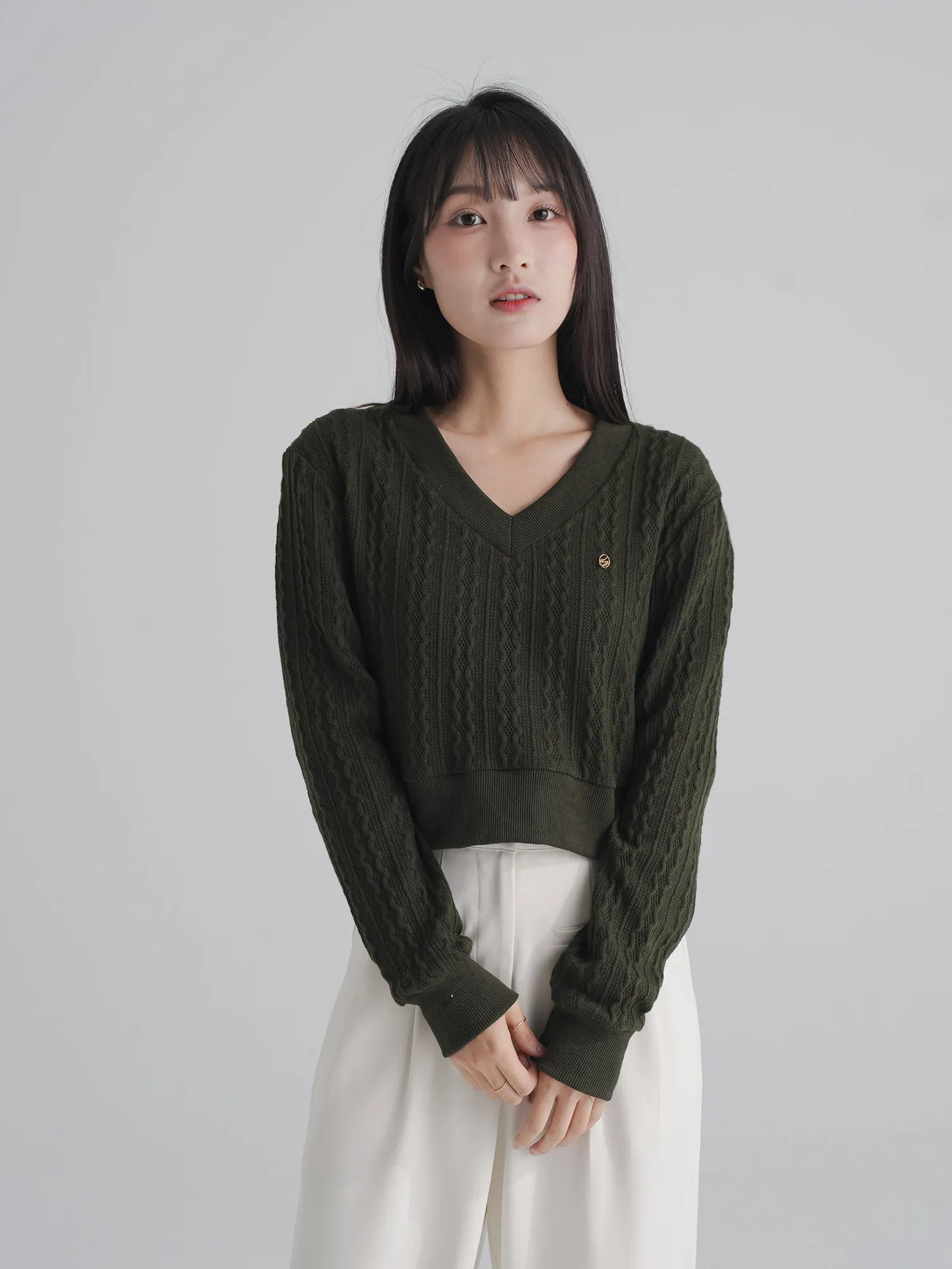 Riveria Signature Cable Knit Top