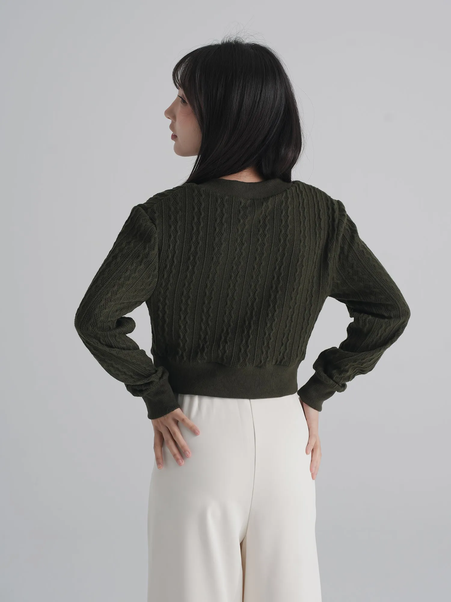 Riveria Signature Cable Knit Top