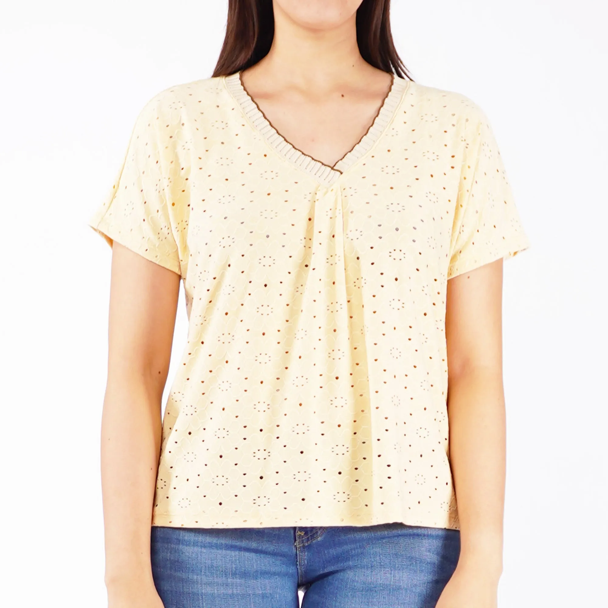 RRJ Ladies Basic Tees Boxy Fitting Special Fabric 153470 (Beige)