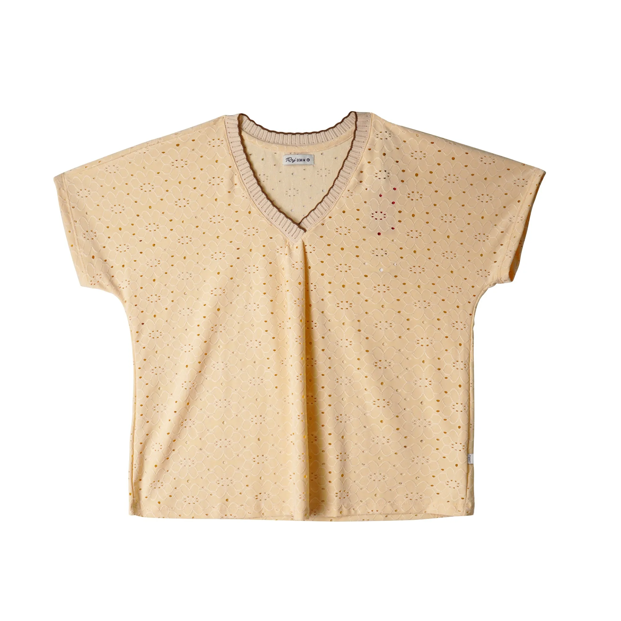 RRJ Ladies Basic Tees Boxy Fitting Special Fabric 153470 (Beige)