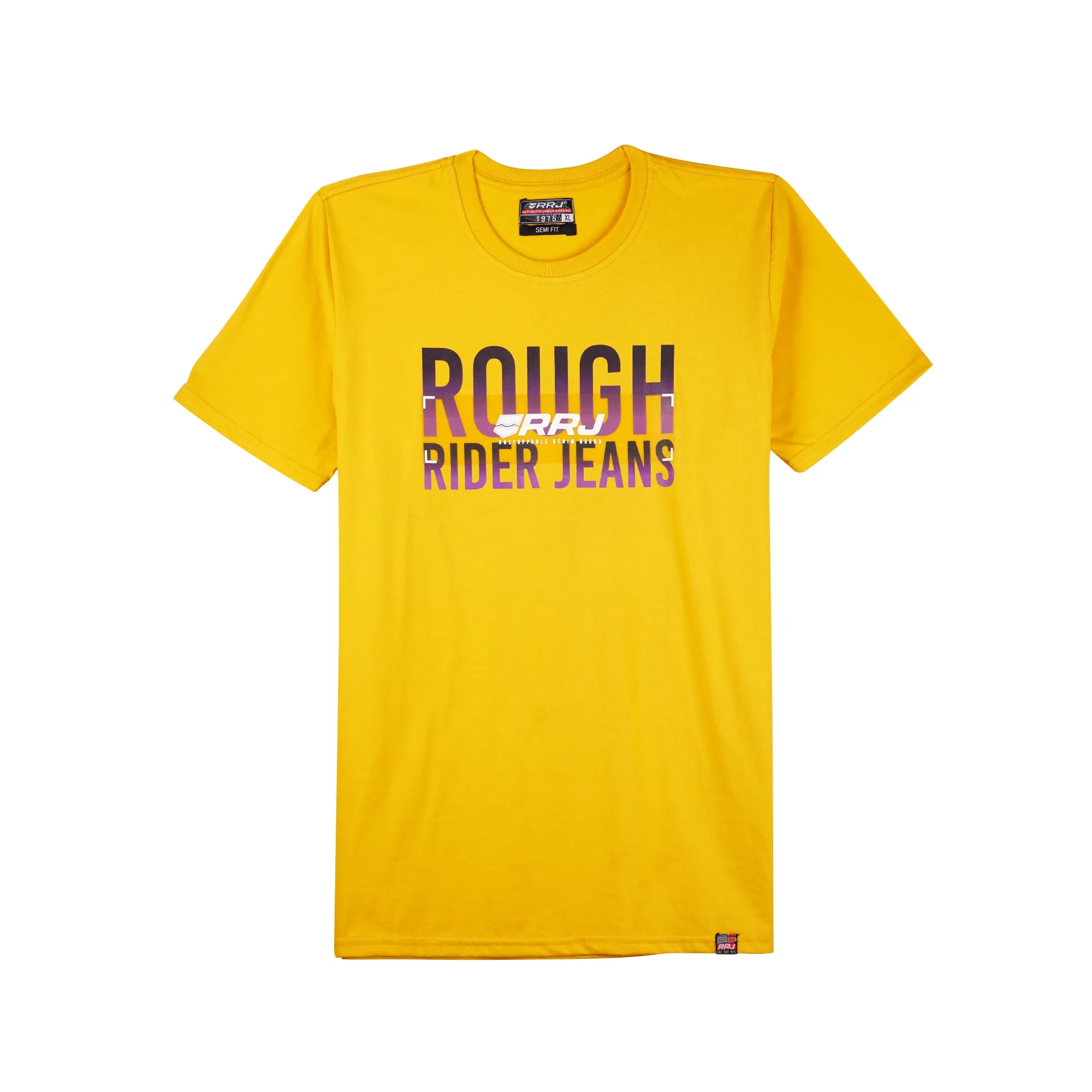 RRJ Men's Basic Graphic Tees Semibody Fitting 150877-U (Yellow)