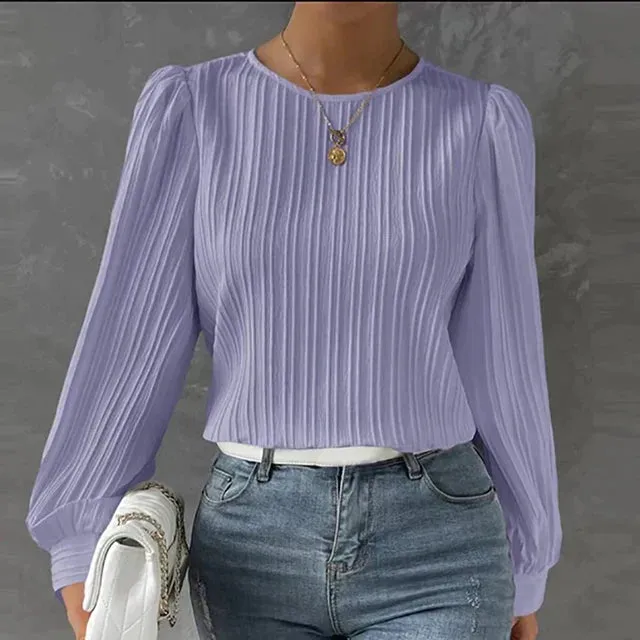 SAVANNAH | LONG-SLEEVED PLEATED BLOUSE