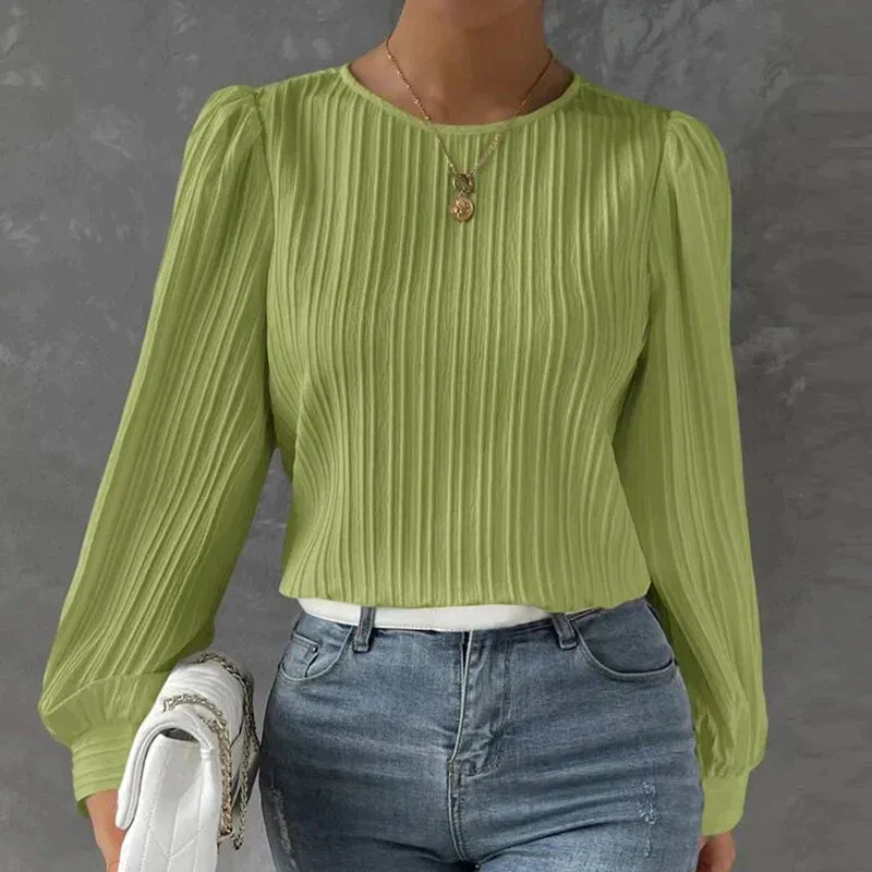 SAVANNAH | LONG-SLEEVED PLEATED BLOUSE