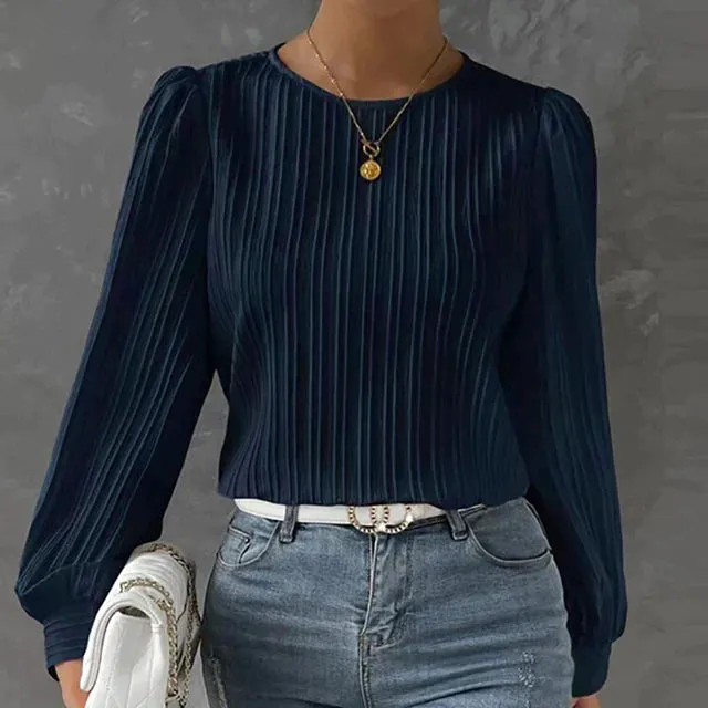 SAVANNAH | LONG-SLEEVED PLEATED BLOUSE